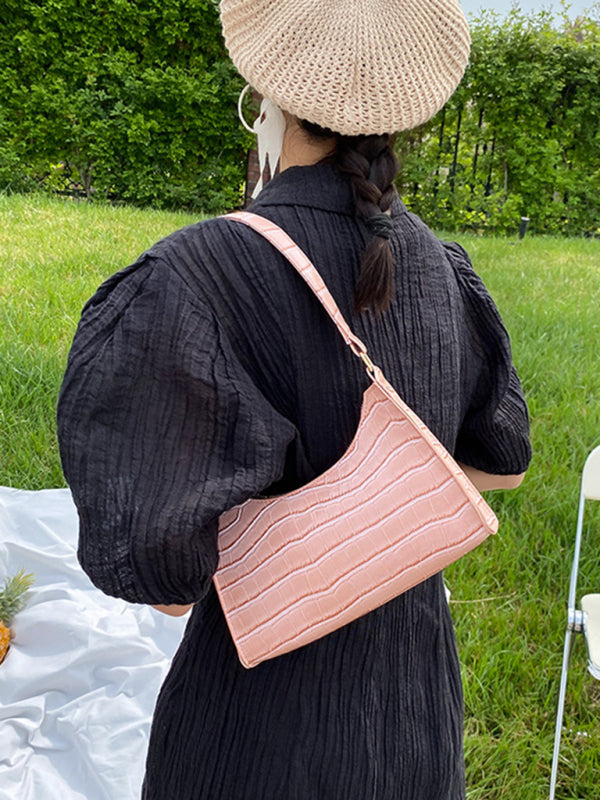 New fashion embossed hand bag temperament stone pattern shoulder bag