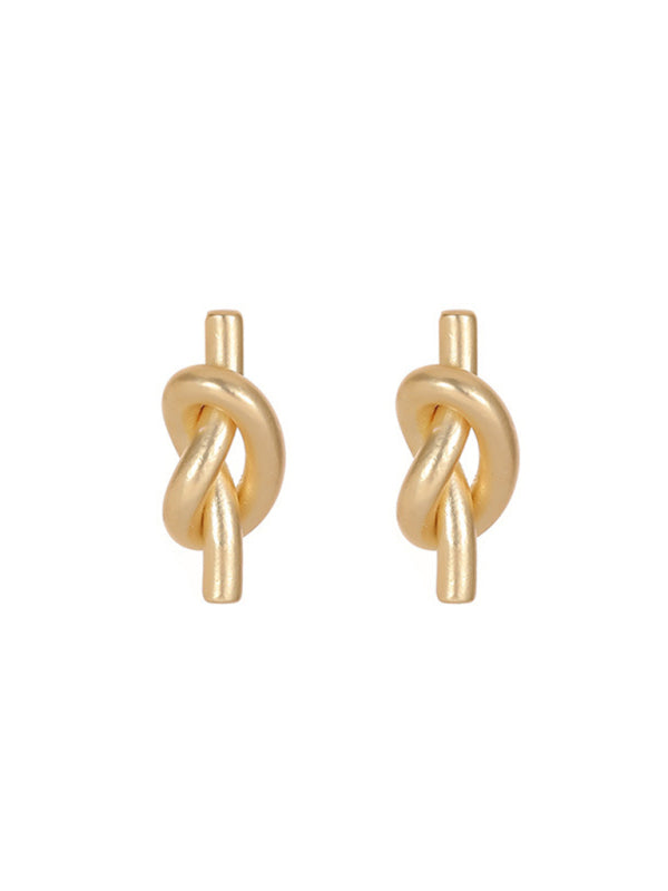 Knotted simple ins versatile retro earrings