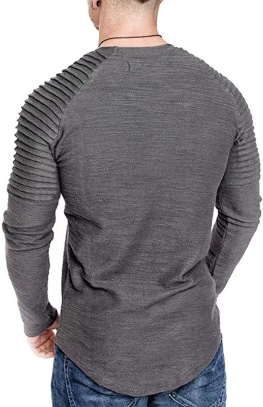 Men's Long Sleeve T-Shirt Muscle Fitted T Shirt Gym Workout Athletic Tee