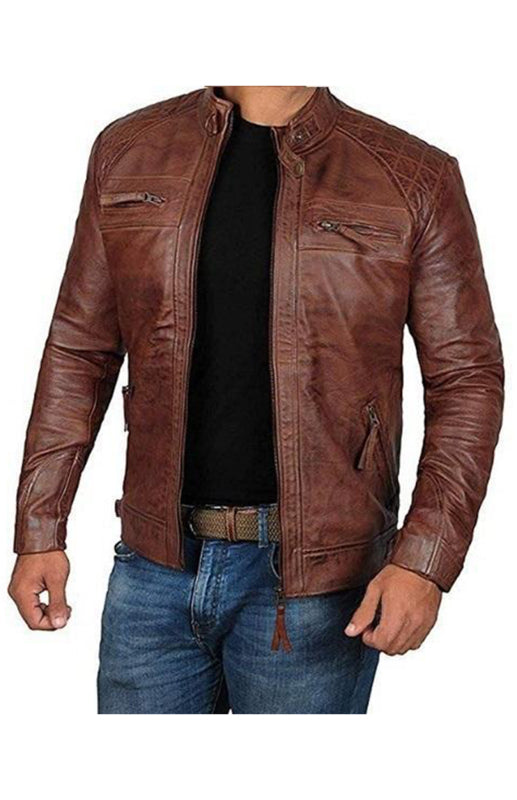 Men's Fashion Classic Leather Jacket