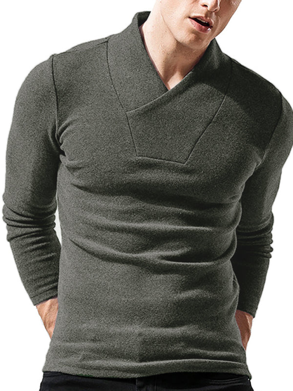 Men's Long Sleeve T-Shirt Muscle Fitted T Shirt Gym Workout Athletic Tee
