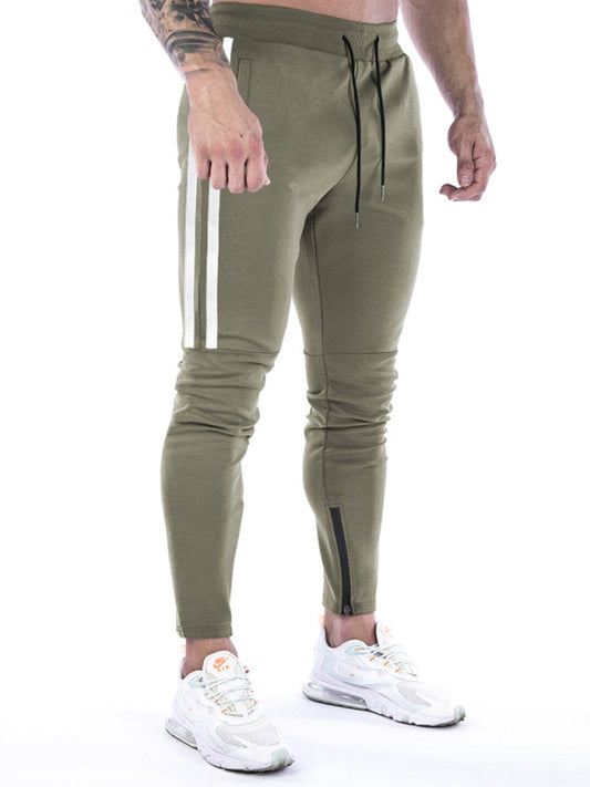 Men's Stripe Ankle Zip Jogger Pants