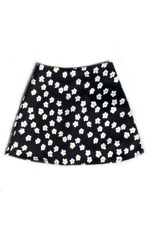 Women's High Waist Satin Print A Fashion Sexy Half-Body Skirt