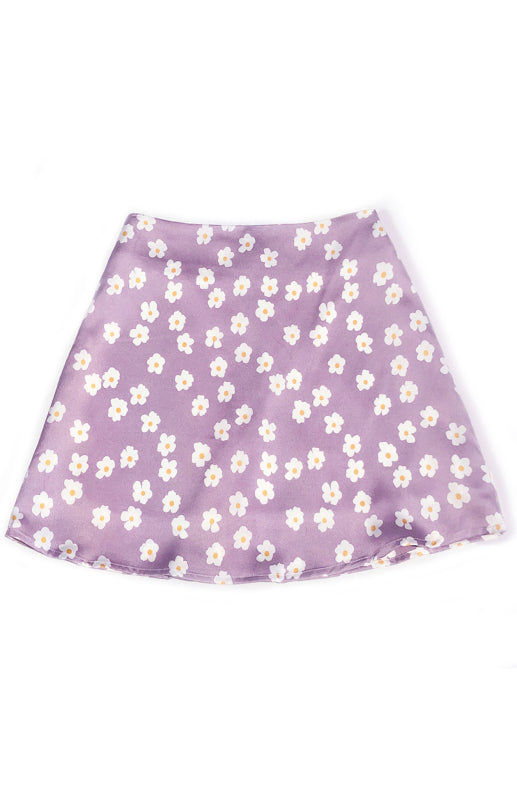 Women's High Waist Satin Print A Fashion Sexy Half-Body Skirt