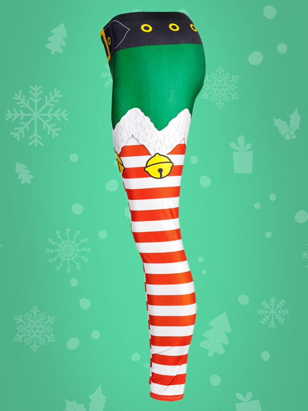 Women's Christmas Print Skinny Mid-Rise Leggings