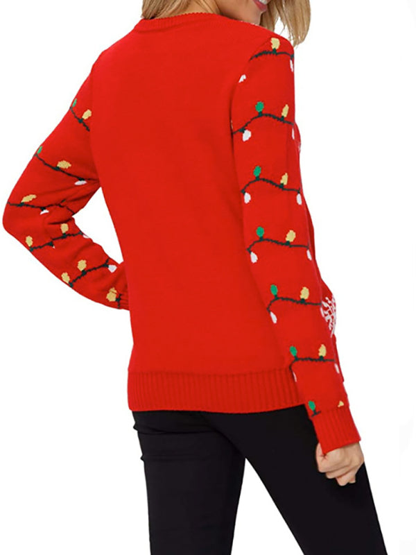 Women's Christmas Crew Neck Long Sleeve Sweater