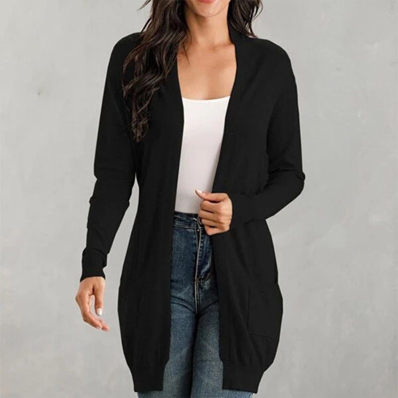Women's Solid Color Everyday Open Front Cardigan