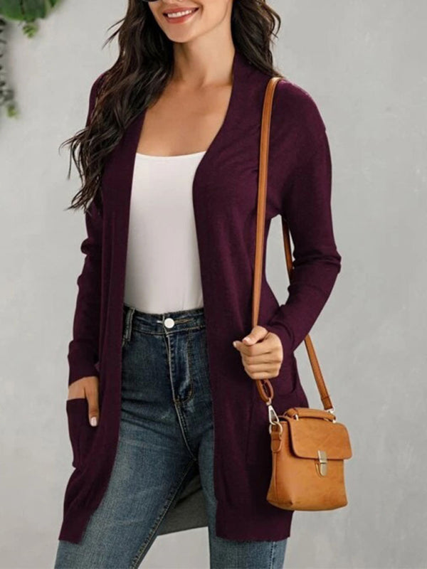 Women's Solid Color Everyday Open Front Cardigan