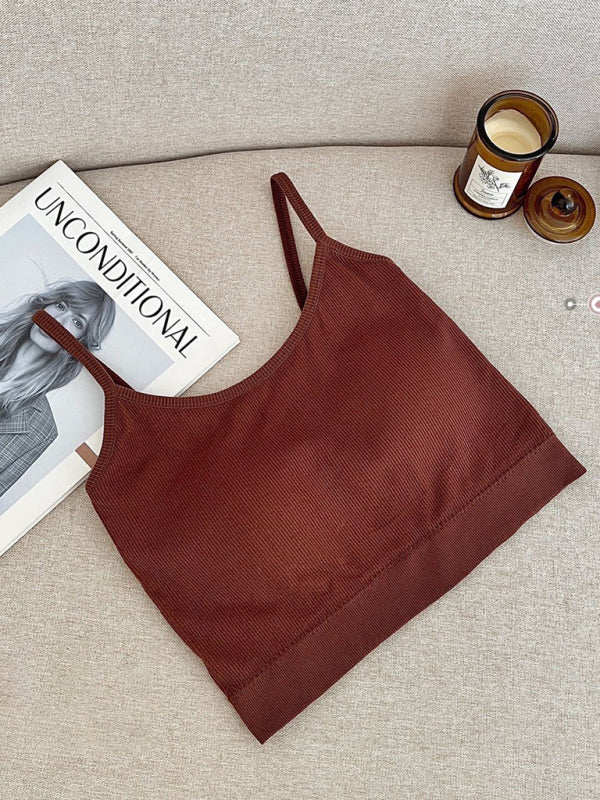 Women's Solid Color Intimately Ribbed Crew-neck Crop Top