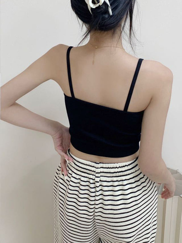 Women's Solid Color Intimately Ribbed Crew-neck Crop Top