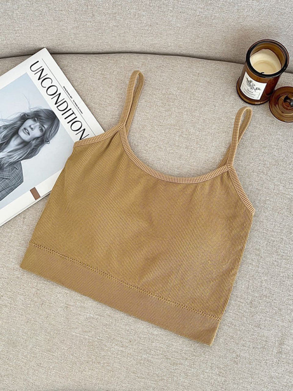 Women's Solid Color Intimately Ribbed Crew-neck Crop Top