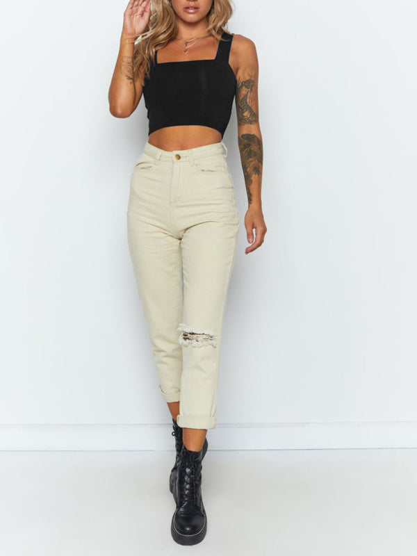 Women's Knitted Slim Casual All-Match Open Navel Square Neck Vest