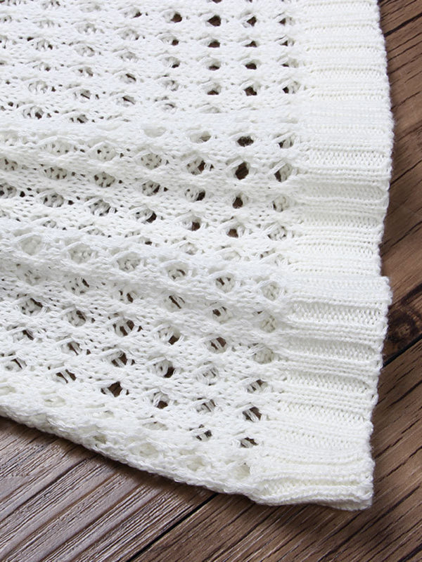 Women's Solid Color Open Knit Cover Up Dress