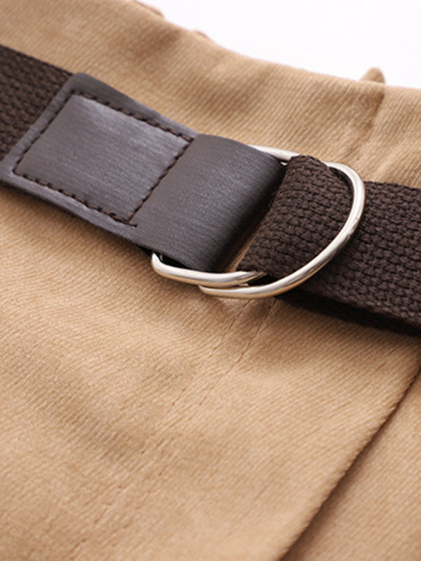 Women's Solid Color Asymmetric Belted Midi Skirt