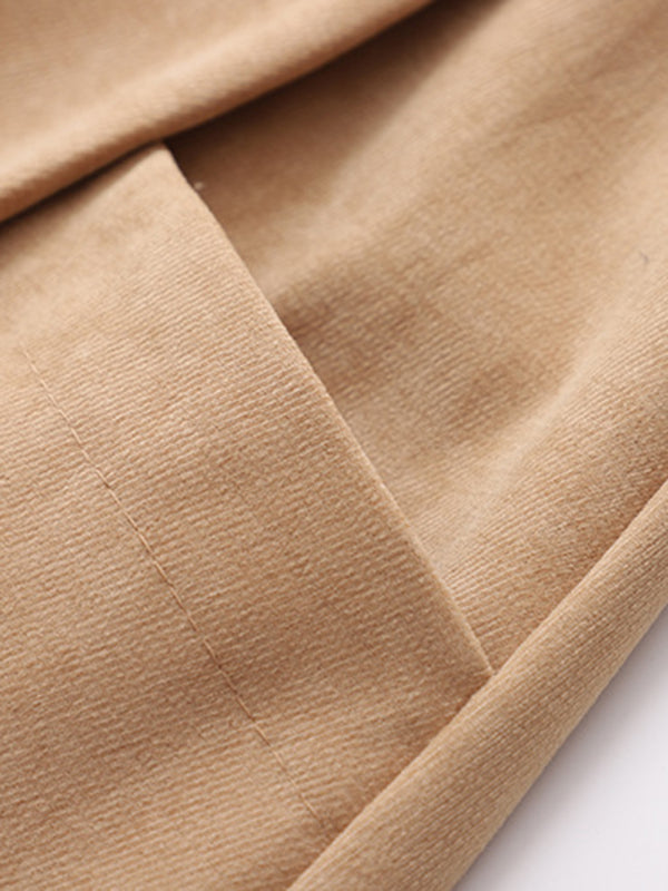 Women's Solid Color Asymmetric Belted Midi Skirt