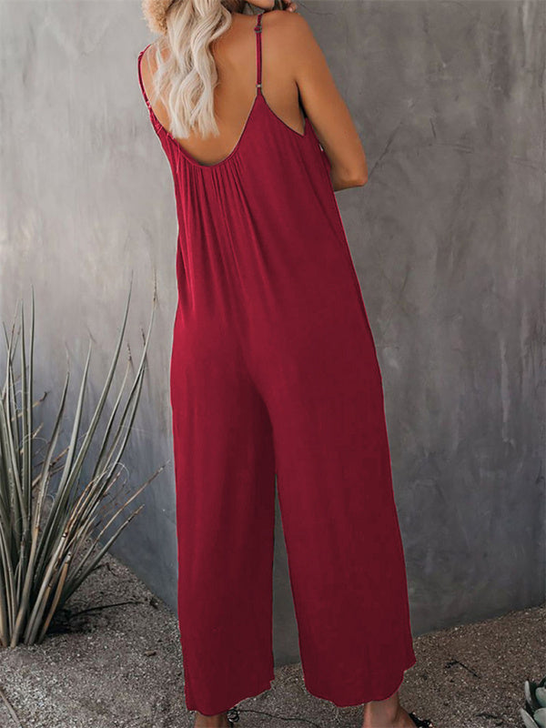 Women's Solid Color Hot Short Jumpsuit