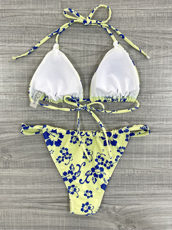 New printed sexy strappy split swimsuit swimsuit bikini female bikini