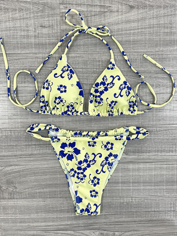 New printed sexy strappy split swimsuit swimsuit bikini female bikini