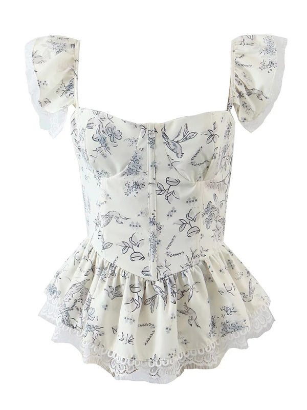New French style fresh lace keel slim camisole top