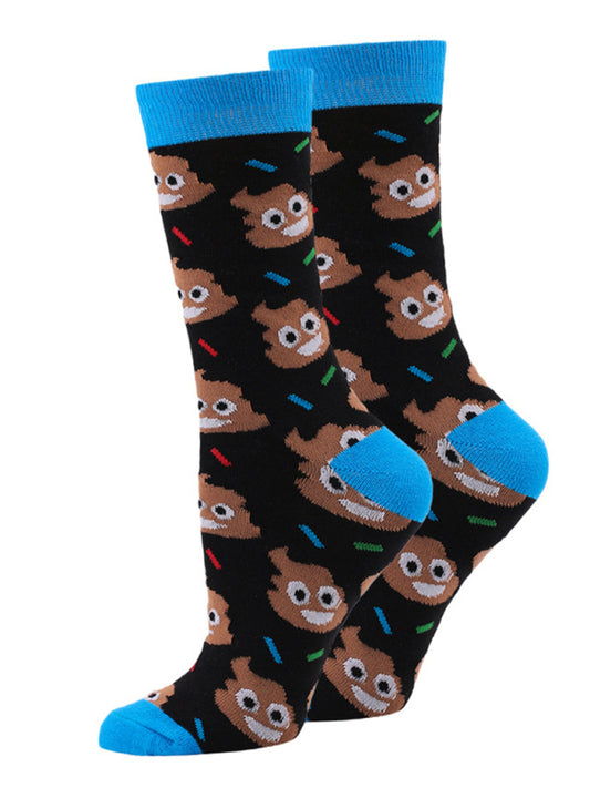 New Autumn and Winter Halloween Pumpkin Devil Bat Cartoon Mid-calf Socks