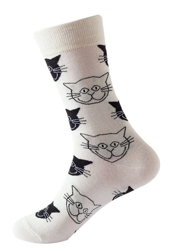 New trendy fun animal dog pattern mid-calf socks