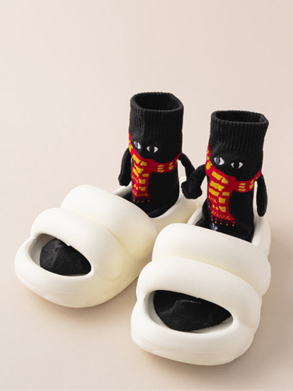 New Christmas gift knitted holding hands socks magnetic socks funny personalized couple socks