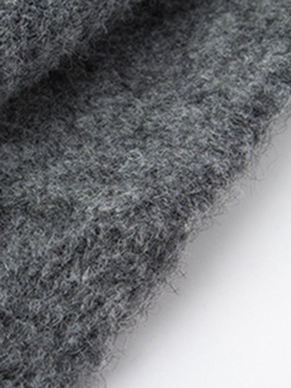 Women's round neck loose bow pullover sweater