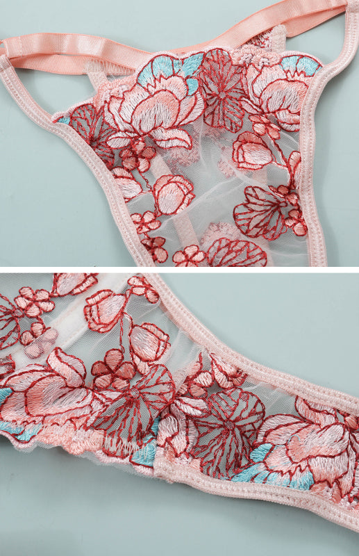 Women's Sexy Embroidered Lingerie Set
