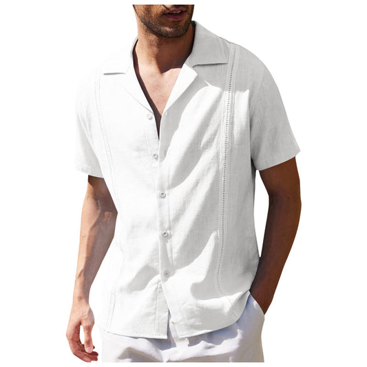 Men's Solid Color Linen Resort Shirt