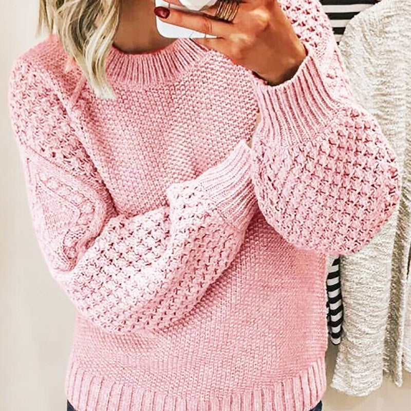 Women's warm thick knitted pullover sweater