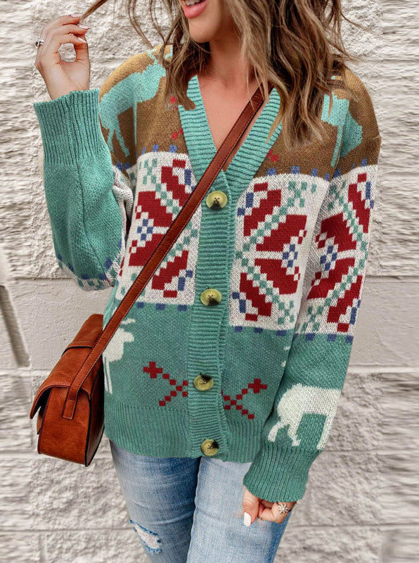 Women's Christmas Casual Christmas Sweater Cardigan Jacket